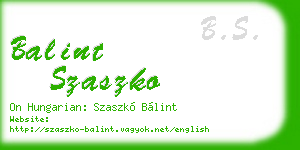 balint szaszko business card
