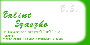 balint szaszko business card